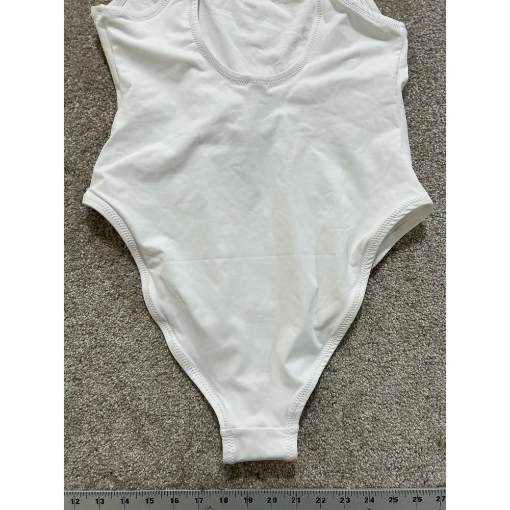 SKIMS Women's XL Recycled Swim Scoop Neck One piece In Snow BNWT $90